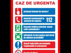 Placuta cu instructiuni in caz de urgenta