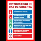 Placuta cu instructiuni in caz de urgenta